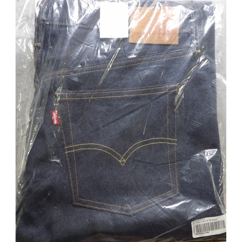 NWT Levis 501 Selvedge Jeans Men 31x30 Dark Wash Rigid Straight Leg Denim Casual